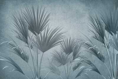 Papier peint  Répandre des feuilles de palmier