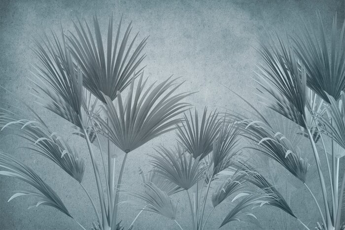 Papier peint  Répandre des feuilles de palmier