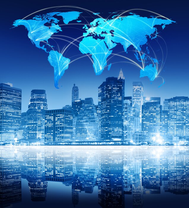 Papier peint  Représentation de la communication mondiale