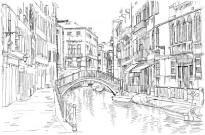 Papier peint  Représentation minimaliste de Venise