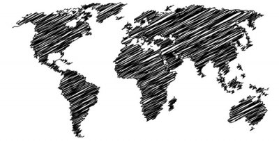 Papier peint  représentation symbolique de la carte du monde