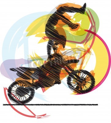 Papier peint  Résumé croquis de motard