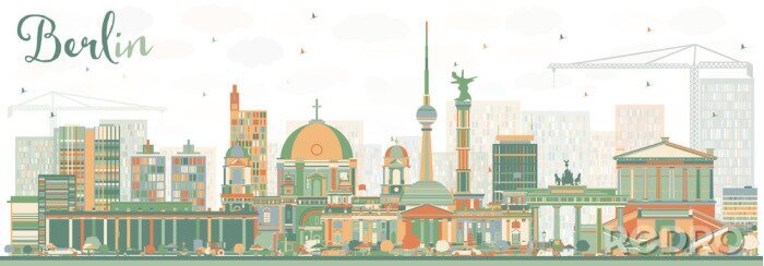 Papier peint  Résumé de Berlin Skyline with Color Buildings.
