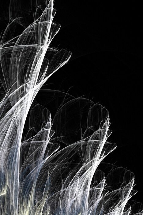 Papier peint  Résumé des flammes blanches sur fond noir