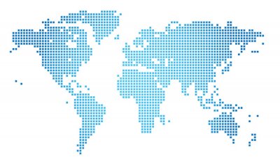 Papier peint  Résumé illustration de vecteur d'une carte du monde en pointillés