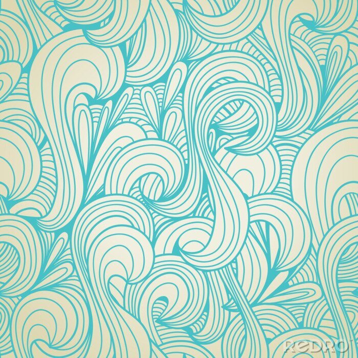Papier peint  Rétro bleu motif