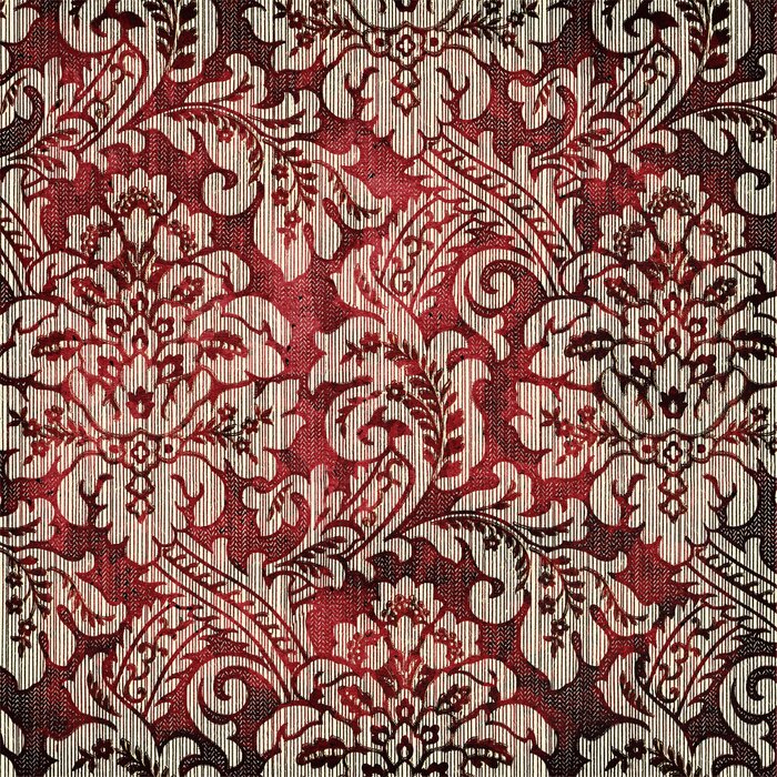 Papier peint  Rétro dessin aux teintes rouges