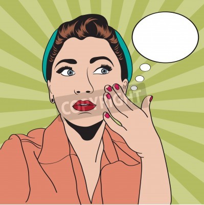 Papier peint  Rétro femme style pop art