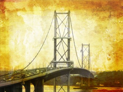 Papier peint  Rétro image avec un pont