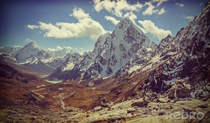 Papier peint  Rétro image filtrée de l'Himalaya montagnes paysage,