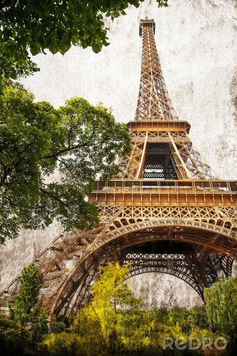 Papier peint  retrò la Tour Eiffel