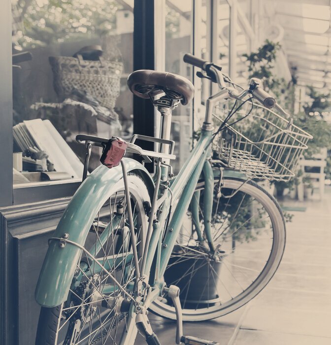 Papier peint  Rétro photo avec un vélo