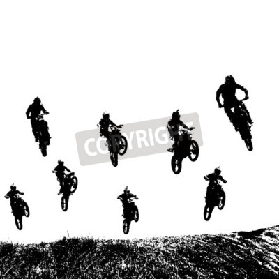 Papier peint  Rider participates motocross championship.  Vector illustration.
