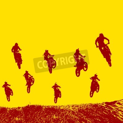 Papier peint  Rider participates motocross championship.  Vector illustration.