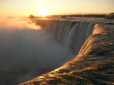Papier peint  Rivière Niagara au coucher du soleil