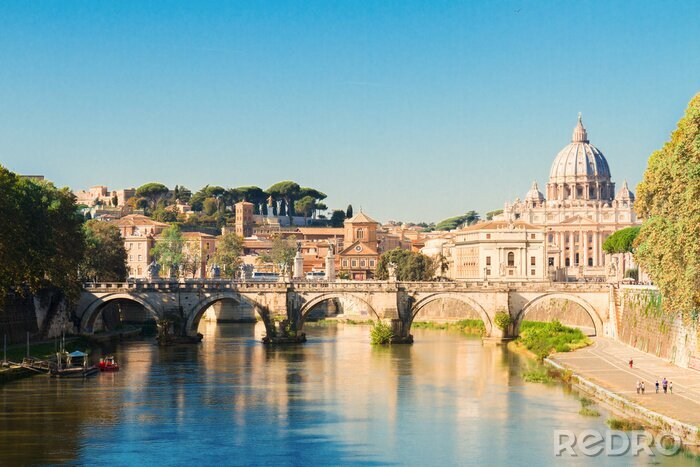 Papier peint  Rome et la cathédrale sur le pont