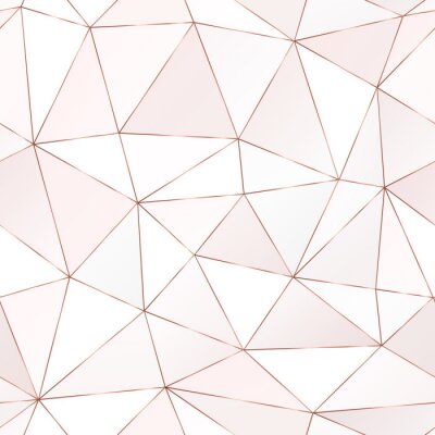 Rose gold polygonal seamless pattern with triangle tiles.