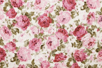 Papier peint  Roses sur un thème vintage