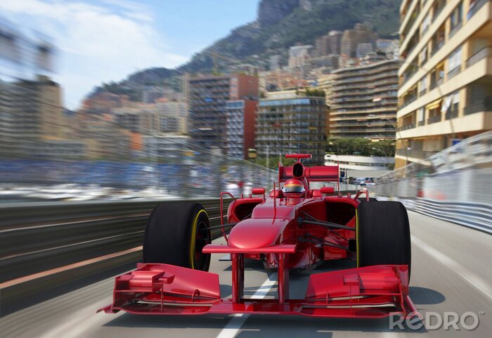Papier peint  rouge Racing F1 Monaco
