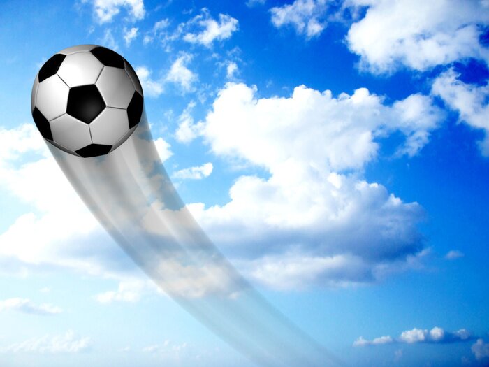 Papier peint  Ruban avec un ballon de foot