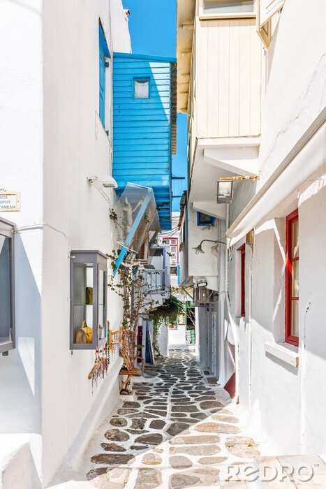 Papier peint  Ruelle blanche à Mykonos