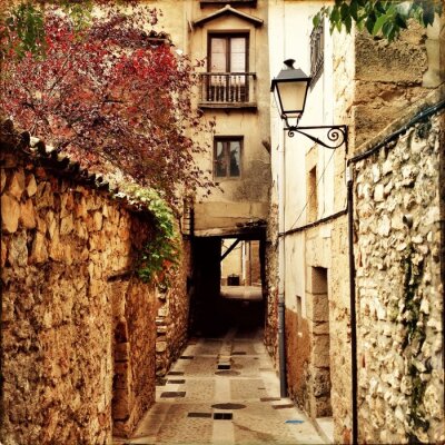 Papier peint  Ruelle en Espagne à l'automne