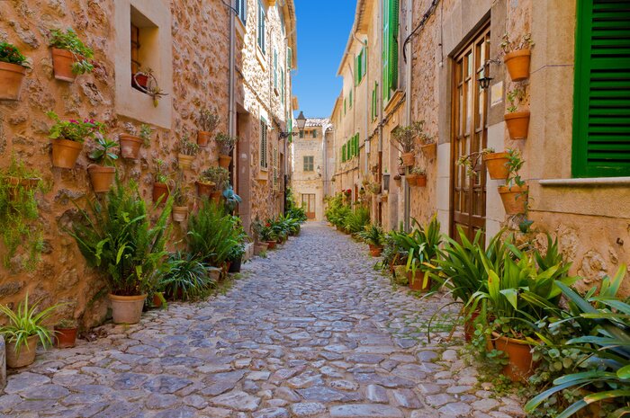 Papier peint  Ruelle en pierre verte Italie