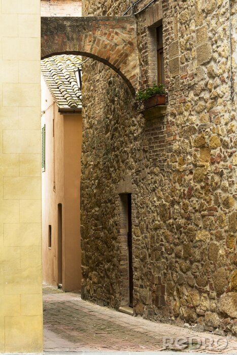 Papier peint  Ruelle et maisons en pierre