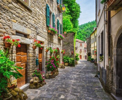Papier peint  Ruelle italienne colorée