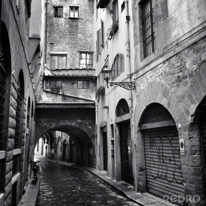 Papier peint  Ruelle noir et blanc à Florence