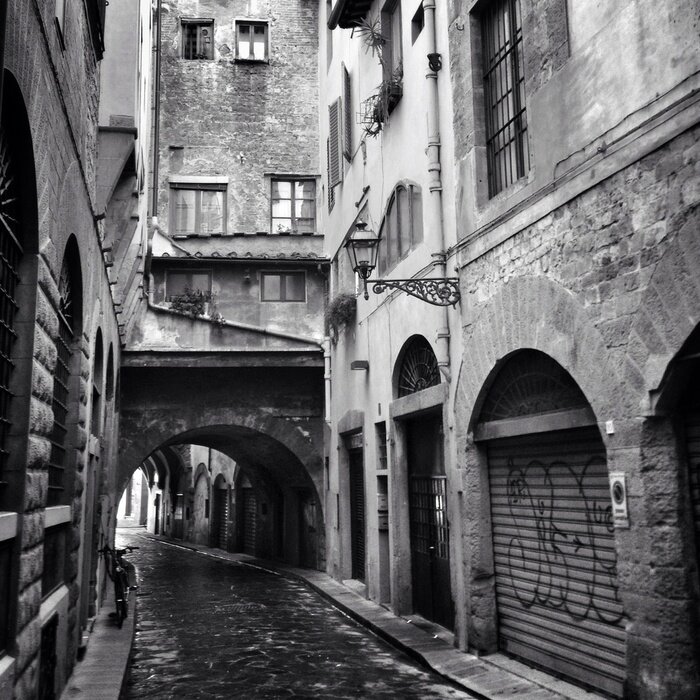 Papier peint  Ruelle noir et blanc à Florence