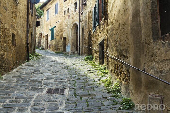 Papier peint  Ruelle pavée escarpée