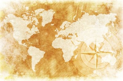 Papier peint  Rustique Carte du Monde
