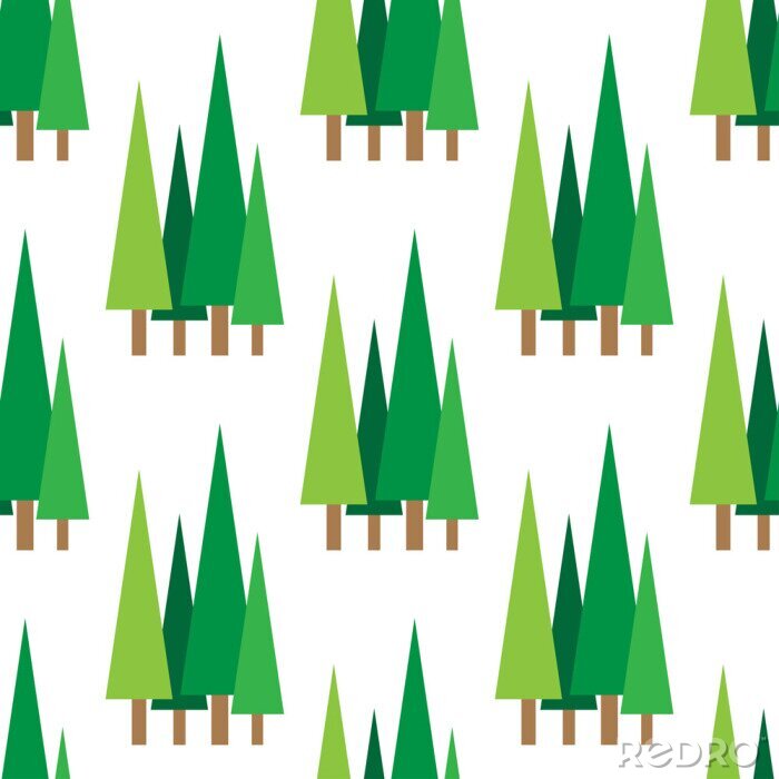 Papier peint  Sapins triangulaires verts