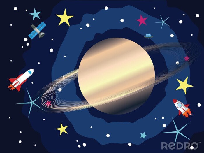 Papier peint  Saturne dans l'espace