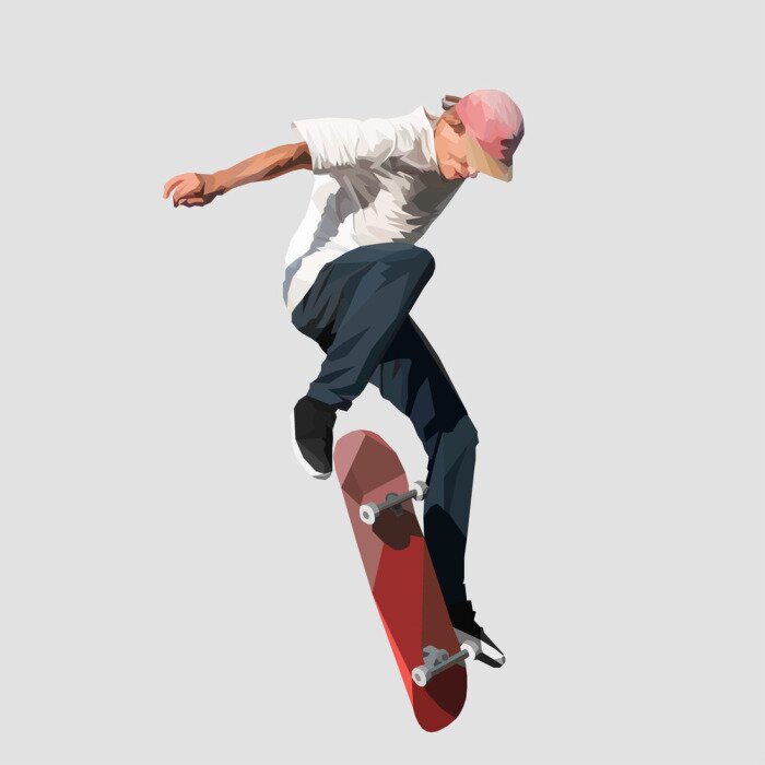 Papier peint  Saut en skateboard en couleur