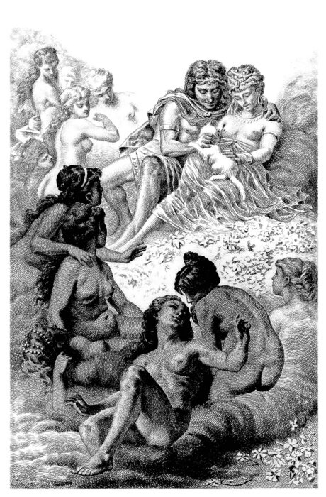 Papier peint  Scène de nudité antique