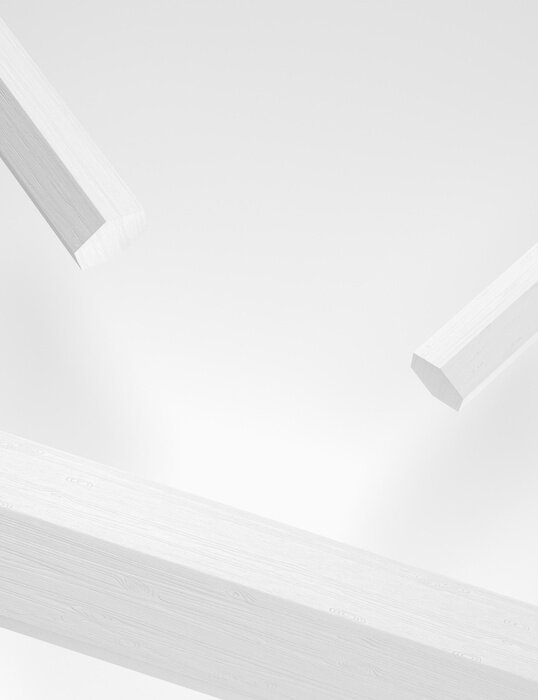 Papier peint  Scene with geometrical forms for showcase or cosmetic product presentation, in white pastel colors, 3d rendering.