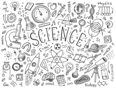 Science illustration en noir et blanc