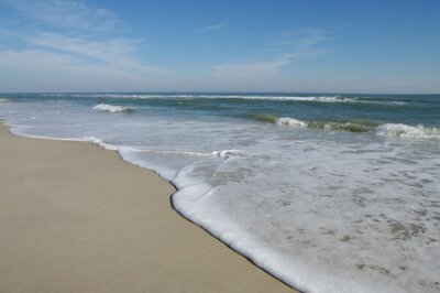 Papier peint  Sea Shore: Gentle waves reach the sand at Assateague Island National Seashore.