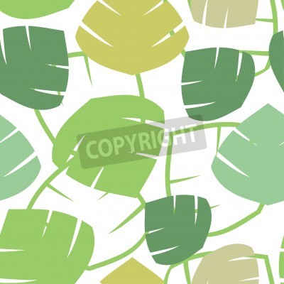 Papier peint  Seamless avec des feuilles de palmiers tropicaux. Vector illustration.