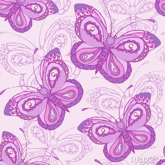 Papier peint  Seamless avec des papillons.