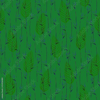 Papier peint  Seamless exotic pattern with strelitzia leaves