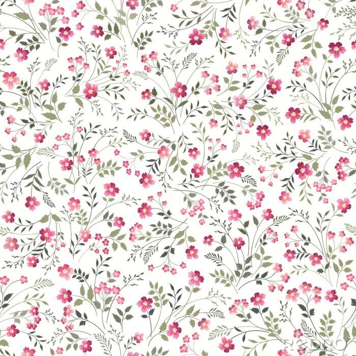 Papier peint  Seamless, floral, modèle, blanc, fond