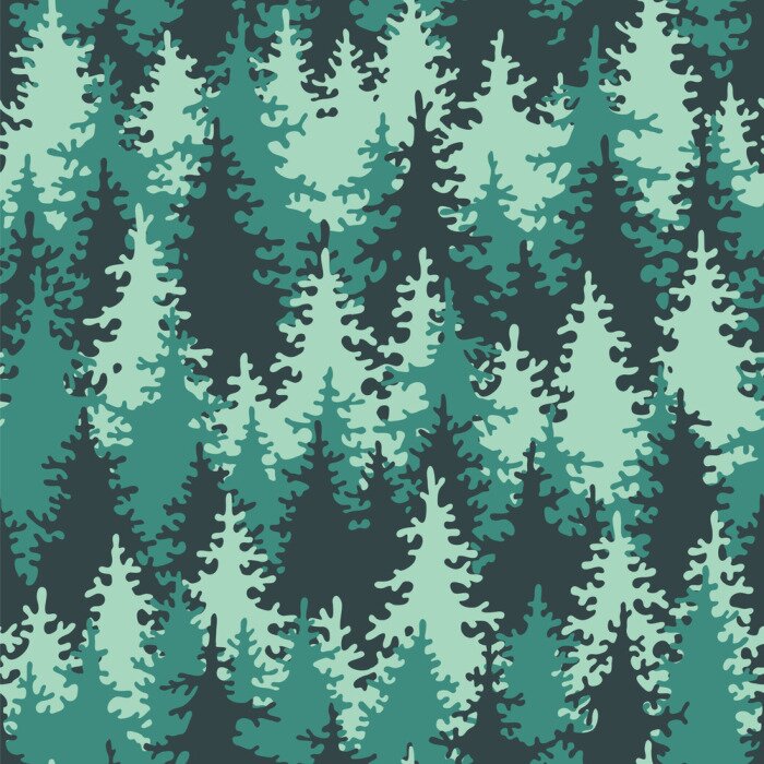 Papier peint  Seamless forêt de conifères du modèle