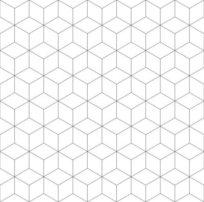 Seamless geometric pattern. Cubic hexagon texture. Rhomb mesh background.