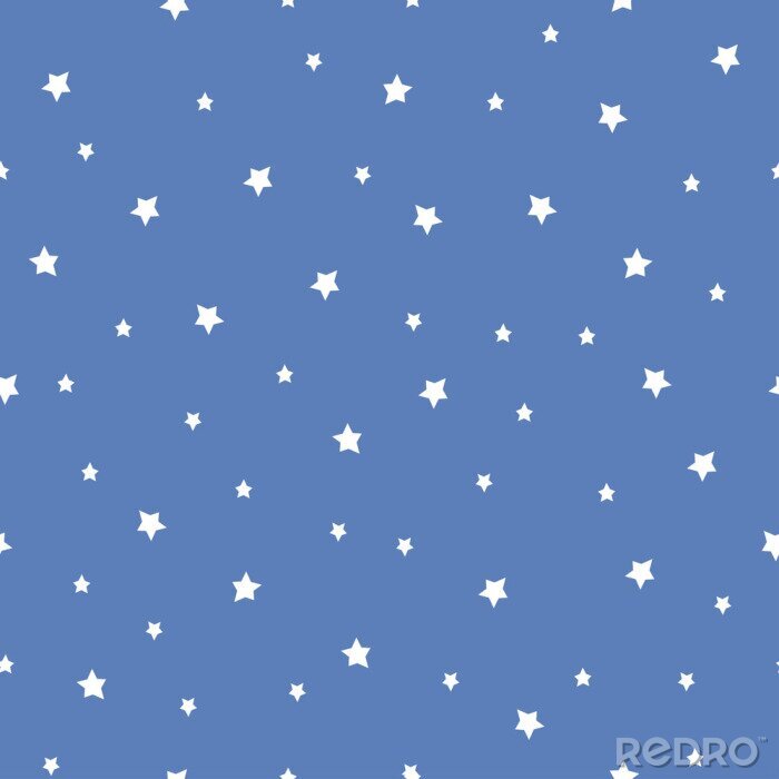 Papier peint  Seamless, modèle, étoiles, bleu, fond Illustration de nature de ciel de nuit. Fond mignon de douche de bébé.