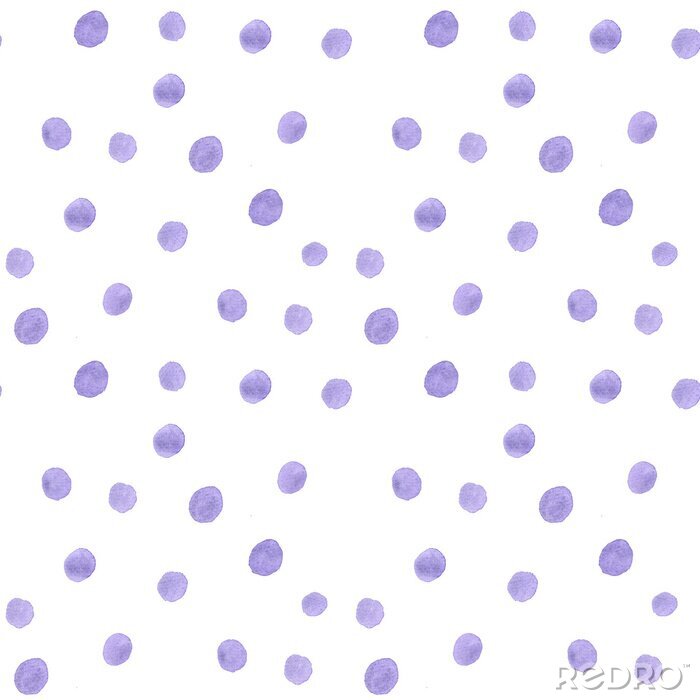 Papier peint  Seamless polka dot pattern from watercolor paint violet circles. illustration for your design.