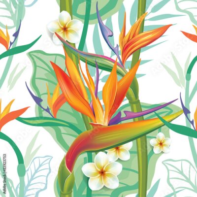 Papier peint  Seamless Strelitzia