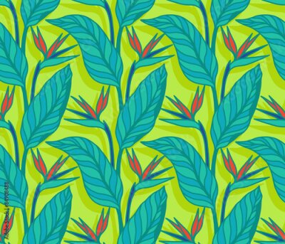 Papier peint  Seamless Strelitzia pattern